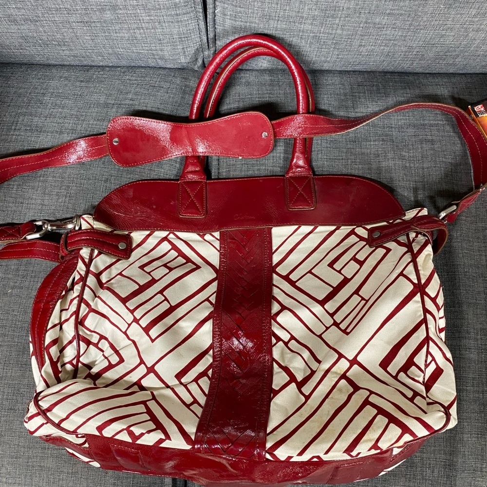 Cole Haan Canvas and Leather Satchel Handbag